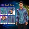 imageZando Mens Disco Shirt Outfit Retro 70s Shirts for Men Sequin Glitter Long Sleeve Button Down Disco Outfits Party CostumeZ Purple