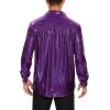 imageZando Mens Disco Shirt Outfit Retro 70s Shirts for Men Sequin Glitter Long Sleeve Button Down Disco Outfits Party CostumeZ Purple