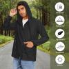imageZando Packable Mens Rain Jacket Lightweight Raincoat Waterproof with Hood Outdoor Windbreaker Jacket Travel Rain Jackets02 Black