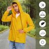 imageZando Packable Mens Rain Jacket Lightweight Raincoat Waterproof with Hood Outdoor Windbreaker Jacket Travel Rain Jackets03 Yellow