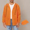 imageZando Packable Mens Rain Jacket Lightweight Raincoat Waterproof with Hood Outdoor Windbreaker Jacket Travel Rain Jackets06 Orange