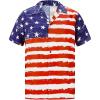 imageZando Hawaiian Shirt for Men Funny Animal Tropical Shirts for Men Short Sleeve Button Down Vacation Shirt Summer Beach ShirtAmerican Flag