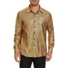 imageZando Mens Disco Shirt Outfit Retro 70s Shirts for Men Sequin Glitter Long Sleeve Button Down Disco Outfits Party CostumeZ Gold