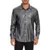 imageZando Mens Disco Shirt Outfit Retro 70s Shirts for Men Sequin Glitter Long Sleeve Button Down Disco Outfits Party CostumeZ Sliver