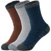 imageZando Mens Fuzzy Socks Cozy Slipper Fluffy Socks Winter Warm Soft Cabin Stocking Comfy Sleep Fleece Socks Boot SocksBrown  Navy  Light Grey