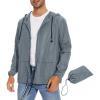 imageZando Packable Mens Rain Jacket Lightweight Raincoat Waterproof with Hood Outdoor Windbreaker Jacket Travel Rain Jackets05 Light Gray