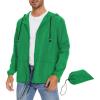 imageZando Packable Mens Rain Jacket Lightweight Raincoat Waterproof with Hood Outdoor Windbreaker Jacket Travel Rain Jackets07 Green
