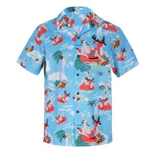 imageZando 80s 90s Hawaiian Shirt for Men Short Sleeve 80s 90s Outfit Funny Hawaiian Shirts Party Disco OutfitC Blue