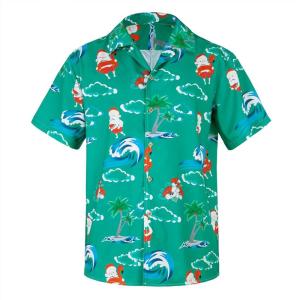 imageZando 80s 90s Hawaiian Shirt for Men Short Sleeve 80s 90s Outfit Funny Hawaiian Shirts Party Disco OutfitC Green