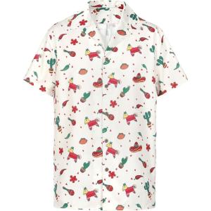 imageZando 80s 90s Hawaiian Shirt for Men Short Sleeve 80s 90s Outfit Funny Hawaiian Shirts Party Disco OutfitCinco De Mayo