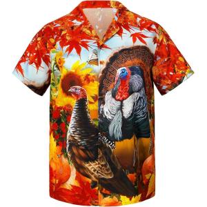 imageZando 80s 90s Hawaiian Shirt for Men Short Sleeve 80s 90s Outfit Funny Hawaiian Shirts Party Disco OutfitTurkey Painting