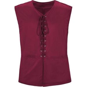 imageZando Pirate Vest Men Medieval Vest Renaissance Vest Costume Men Halloween Vest Pirate Costume Viking CostumeWine Red