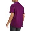 imageMens Button Down Disco Shirt Outfit Men Retro 70s Shirts for Men Sequin Metallic Short Sleeve Disco Outfits Party Costume TopPurple Gold