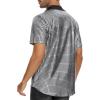 imageMens Button Down Disco Shirt Outfit Men Retro 70s Shirts for Men Sequin Metallic Short Sleeve Disco Outfits Party Costume TopSilver