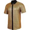 imageMens Button Down Disco Shirt Outfit Men Retro 70s Shirts for Men Sequin Metallic Short Sleeve Disco Outfits Party Costume TopSprinkle Gold