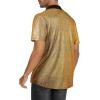 imageMens Button Down Disco Shirt Outfit Men Retro 70s Shirts for Men Sequin Metallic Short Sleeve Disco Outfits Party Costume TopSprinkle Gold