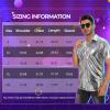 imageMens Button Down Disco Shirt Outfit Men Retro 70s Shirts for Men Sequin Metallic Short Sleeve Disco Outfits Party Costume TopZ Gold