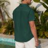 imageZando Mens Linen Cotton Shirts Short Sleeve Button Down Beach Shirt for Men Casual Guayabera Shirts Summer Vacation Shirt TopBlackish Green