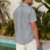 imageZando Mens Linen Cotton Shirts Short Sleeve Button Down Beach Shirt for Men Casual Guayabera Shirts Summer Vacation Shirt TopGrey