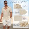 imageZando Mens Linen Cotton Shirts Short Sleeve Button Down Beach Shirt for Men Casual Guayabera Shirts Summer Vacation Shirt TopNavy Blue