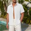 imageZando Mens Linen Cotton Shirts Short Sleeve Button Down Beach Shirt for Men Casual Guayabera Shirts Summer Vacation Shirt TopWhite
