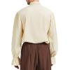imageZando Mens Pirate Shirt Renaissance Faire Costume Men Medieval Vampire Victorian Steampunk Viking Halloween Cosplay Top01 Beige