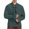 imageZando Mens Pirate Shirt Renaissance Faire Costume Men Medieval Vampire Victorian Steampunk Viking Halloween Cosplay Top01 Green