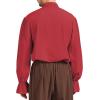 imageZando Mens Pirate Shirt Renaissance Faire Costume Men Medieval Vampire Victorian Steampunk Viking Halloween Cosplay Top01 Red