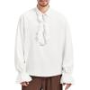 imageZando Mens Pirate Shirt Renaissance Faire Costume Men Medieval Vampire Victorian Steampunk Viking Halloween Cosplay Top01 White
