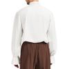 imageZando Mens Pirate Shirt Renaissance Faire Costume Men Medieval Vampire Victorian Steampunk Viking Halloween Cosplay Top01 White
