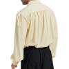imageZando Mens Pirate Shirt Renaissance Faire Costume Men Medieval Vampire Victorian Steampunk Viking Halloween Cosplay TopBeige