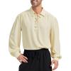 imageZando Mens Pirate Shirt Renaissance Faire Costume Men Medieval Vampire Victorian Steampunk Viking Halloween Cosplay TopBeige