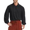 imageZando Mens Pirate Shirt Renaissance Faire Costume Men Medieval Vampire Victorian Steampunk Viking Halloween Cosplay TopBlack