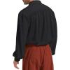 imageZando Mens Pirate Shirt Renaissance Faire Costume Men Medieval Vampire Victorian Steampunk Viking Halloween Cosplay TopBlack