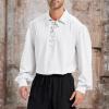 imageZando Mens Pirate Shirt Renaissance Faire Costume Men Medieval Vampire Victorian Steampunk Viking Halloween Cosplay TopWhite
