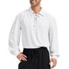 imageZando Mens Pirate Shirt Renaissance Faire Costume Men Medieval Vampire Victorian Steampunk Viking Halloween Cosplay TopWhite