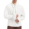 imageZando Mens Pirate Shirt Renaissance Faire Costume Men Medieval Vampire Victorian Steampunk Viking Halloween Cosplay TopY White