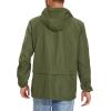 imageZando Raincoat for Men Packable Rain Jacket Waterproof with Hood Outdoor Windbreaker Jackets Lightweight Cycling RaincoatsArmy Green