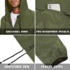 imageZando Raincoat for Men Packable Rain Jacket Waterproof with Hood Outdoor Windbreaker Jackets Lightweight Cycling RaincoatsArmy Green