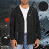 imageZando Raincoat for Men Packable Rain Jacket Waterproof with Hood Outdoor Windbreaker Jackets Lightweight Cycling RaincoatsBlack