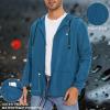 imageZando Raincoat for Men Packable Rain Jacket Waterproof with Hood Outdoor Windbreaker Jackets Lightweight Cycling RaincoatsBlue