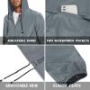imageZando Raincoat for Men Packable Rain Jacket Waterproof with Hood Outdoor Windbreaker Jackets Lightweight Cycling RaincoatsLight Gray