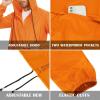 imageZando Raincoat for Men Packable Rain Jacket Waterproof with Hood Outdoor Windbreaker Jackets Lightweight Cycling RaincoatsOrange