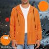 imageZando Raincoat for Men Packable Rain Jacket Waterproof with Hood Outdoor Windbreaker Jackets Lightweight Cycling RaincoatsOrange