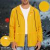 imageZando Raincoat for Men Packable Rain Jacket Waterproof with Hood Outdoor Windbreaker Jackets Lightweight Cycling RaincoatsYellow