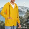 imageZando Raincoat for Men Packable Rain Jacket Waterproof with Hood Outdoor Windbreaker Jackets Lightweight Cycling RaincoatsYellow