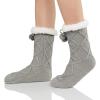 imageZando Comfy Socks Fleece Socks Winter Socks Womens Grip Socks Women Cozy Gifts for Women Gifts for Elderly WomenO Grey