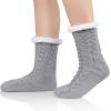 imageZando Comfy Socks Fleece Socks Winter Socks Womens Grip Socks Women Cozy Gifts for Women Gifts for Elderly WomenO Light Grey