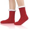imageZando Comfy Socks Fleece Socks Winter Socks Womens Grip Socks Women Cozy Gifts for Women Gifts for Elderly WomenO Red