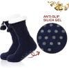 imageZando Comfy Socks Fleece Socks Winter Socks Womens Grip Socks Women Cozy Gifts for Women Gifts for Elderly WomenO Thick Black